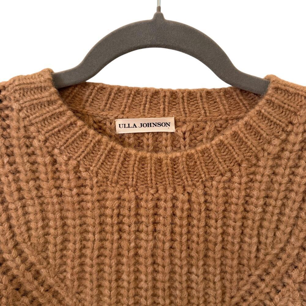 Ulla Johnson Kitty Baby Alpaca Chunky Knit Pullover Sweater Tan Brown Size M - Picture 7 of 9
